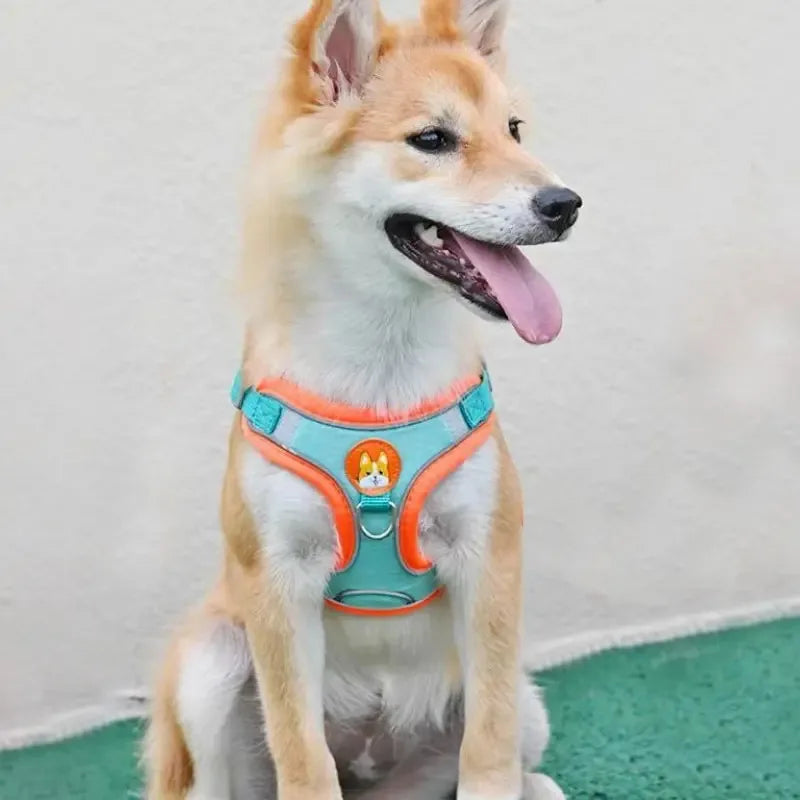 Adjustable No Pull Reflective Pet Harness Lead Walking Running Leashes Dog Cat Chest Strap Vest Leash